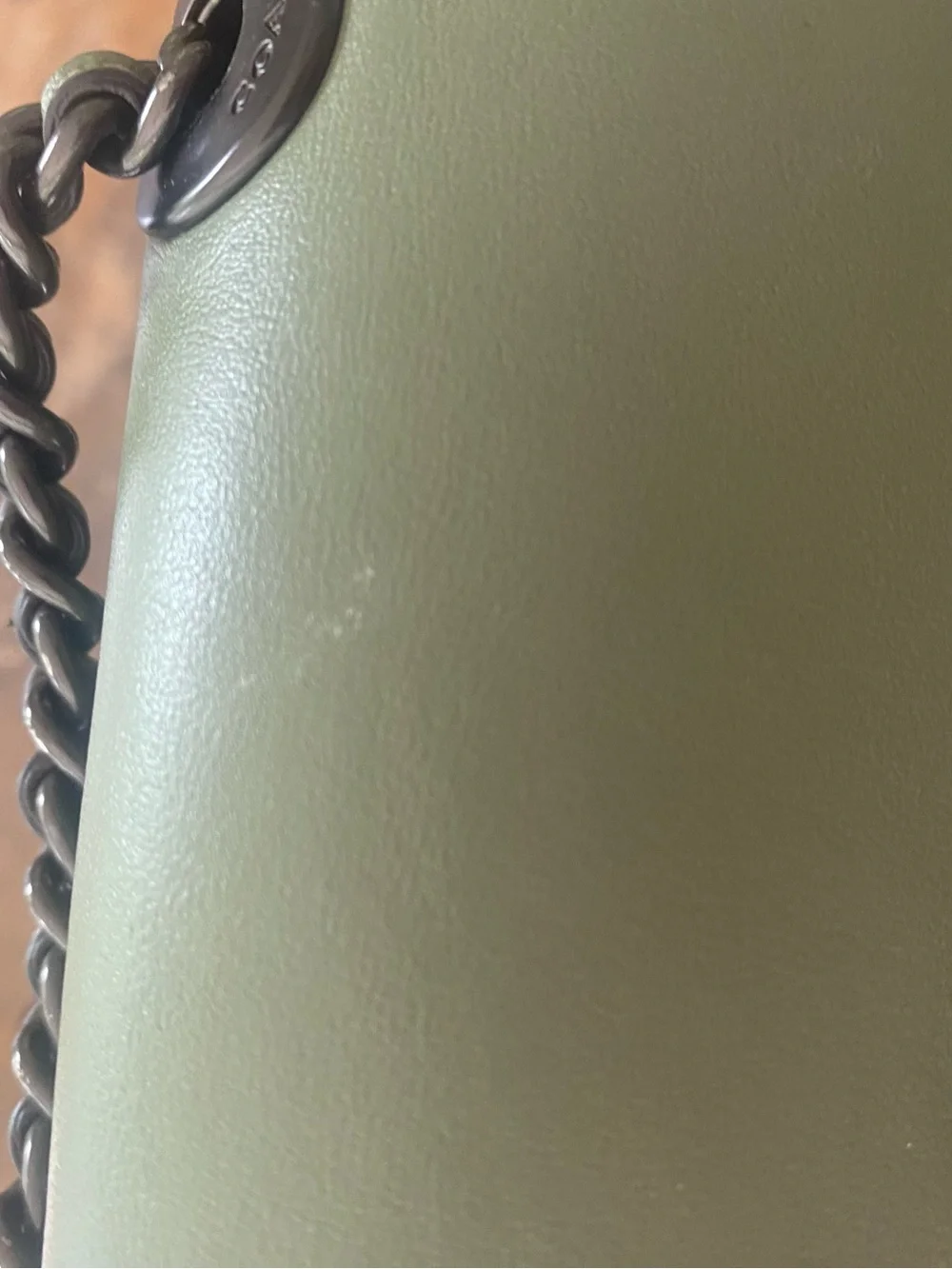 Parker Coach Sage Green Leather Turn-Lock Crossbody Bag